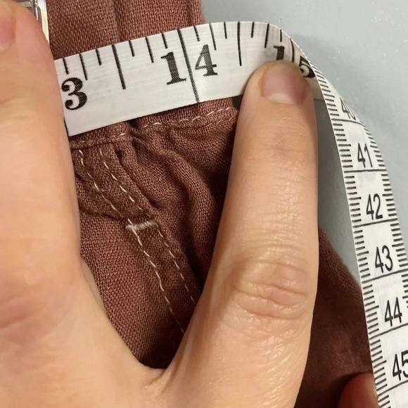 Zara Linen Cotton Paperbag Shorts Ft Button Elastic Waist High Waist Size Small - Picture 4 of 7